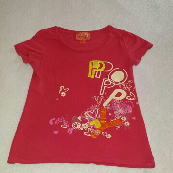 Coach | Tops | Pink Coach Poppy T Shirt Size Small | Poshmark